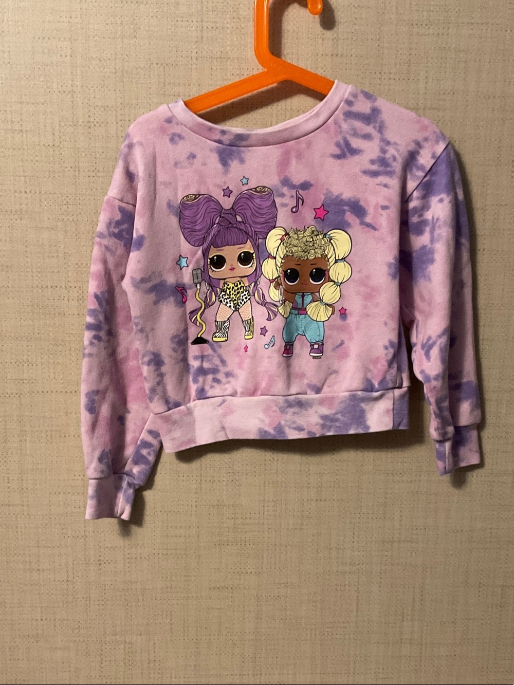 L.O.L. Surprise! Purple Tie-Dye Girls' Graphic Cropped Sweatshirt